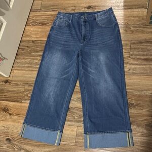 Halara Jeans Wide Leg Cropped